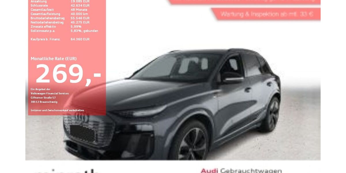 Audi Q6 e-tron 9.458 km 63.360 € Moers-Hülsdonk 47441