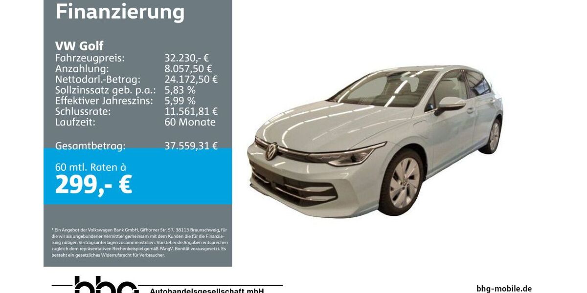 VW Golf 8.132 km 32.230 &euro; Mössingen 72116
