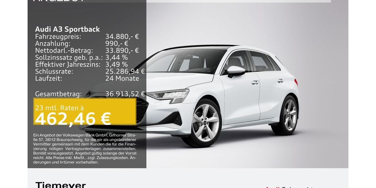 Audi A3 3.239 km 32.980 &euro; Remscheid 42897
