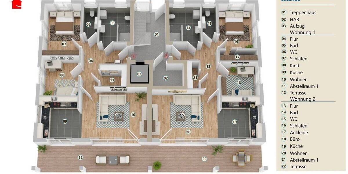 Etagenwohnung Hilter - 3 Zimmer, 93 m&sup2;, 341.421&euro; | Angebot:25771418