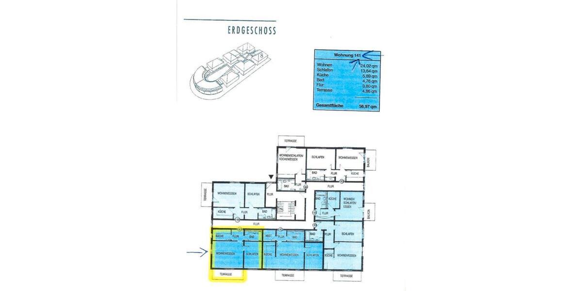 Erdgeschoßwohnung Leipzig Nord - 2 Zimmer, 56 m&sup2;, 120.000&euro; | Angebot:27662413