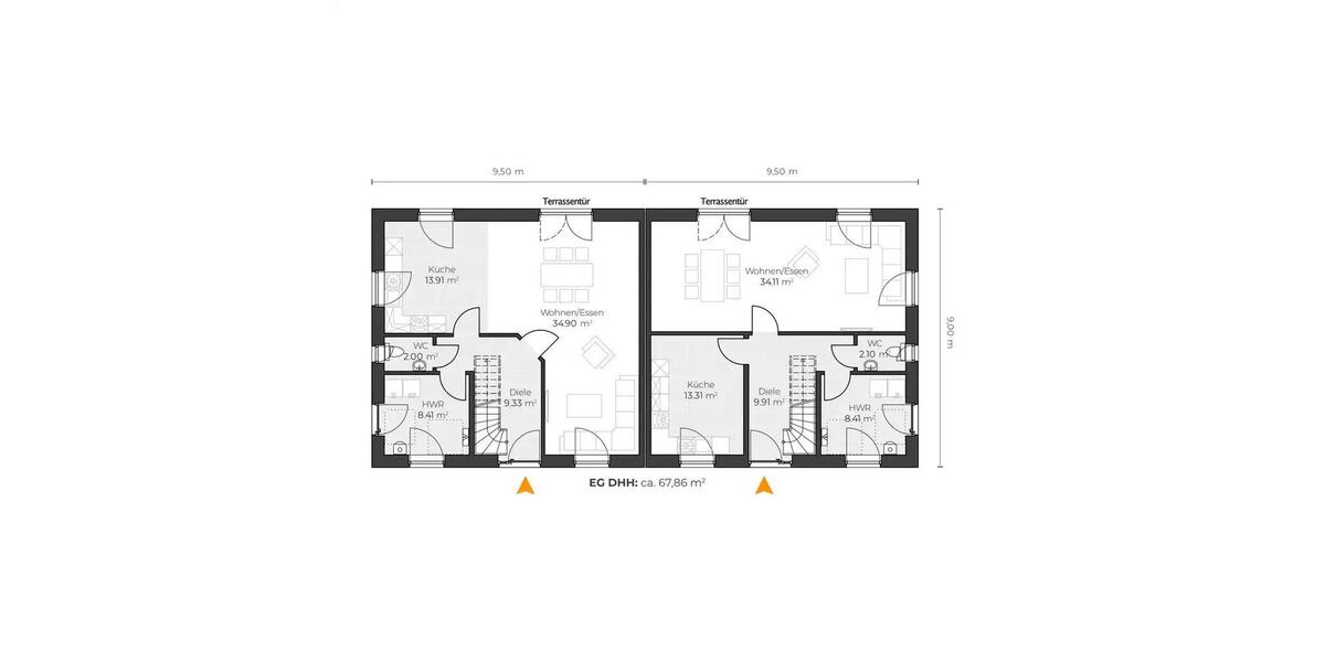 Doppelhaushälfte Broderstorf - 4 Zimmer, 120 m&sup2;, 2.250&euro; | Angebot:26227301