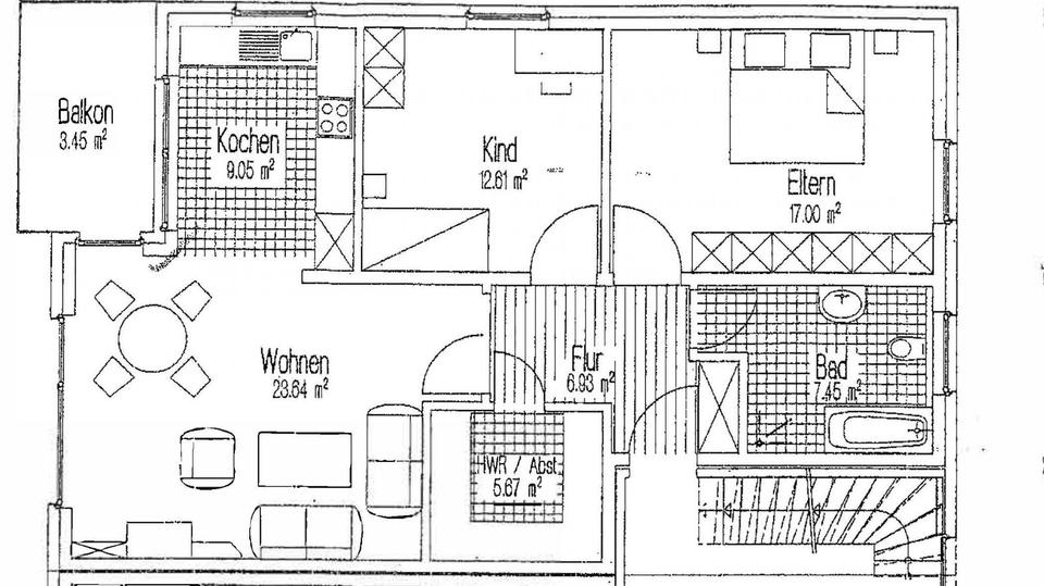 Etagenwohnung Lübbecke - 3 Zimmer, 86 m&sup2;, 1.080&euro; | Angebot:26403766