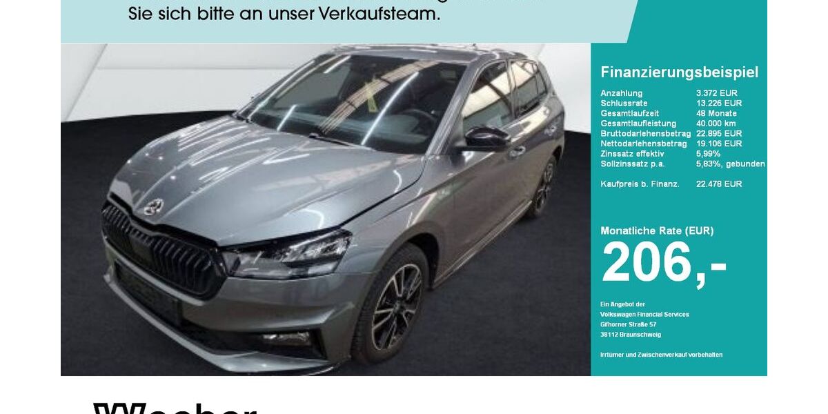 Skoda Fabia 16.562 km 22.228 &euro; Weil der Stadt 71263
