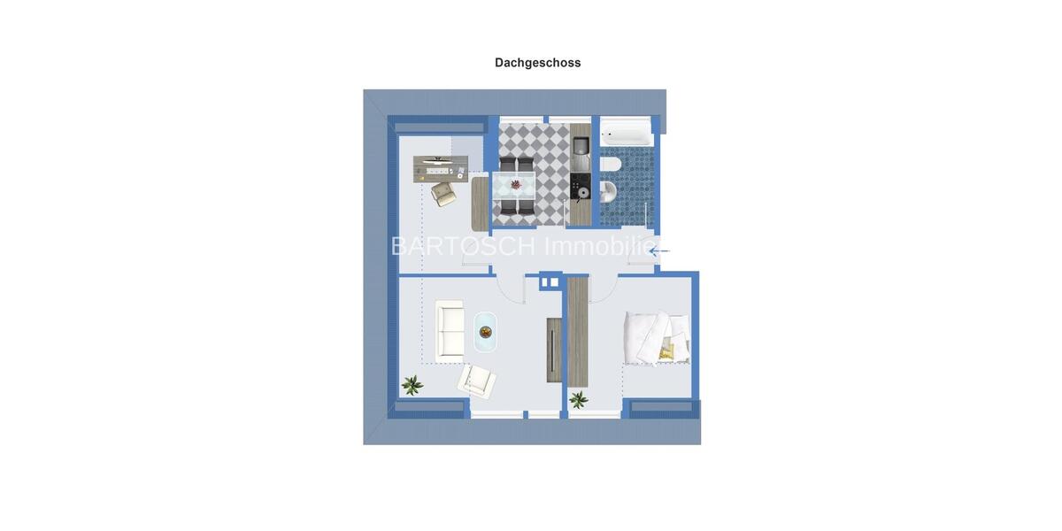 **3 Zimmer Dachgeschosswohnung mit Weitblick und Küchenzeile** 3 zimmer