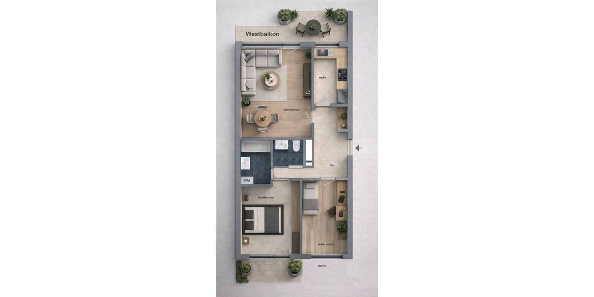 Etagenwohnung Weilheim - 3 Zimmer, 84 m&sup2;, 364.000&euro; | Angebot:25682792