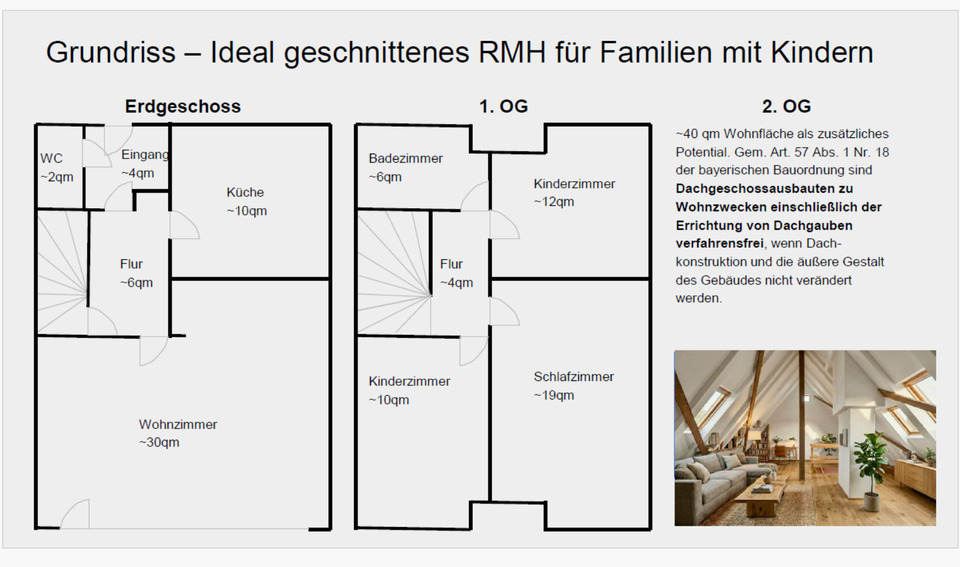 Reihenhaus Augsburg Firnhaberau - 4 Zimmer, 101 m&sup2;, 390.000&euro; | Angebot:25271834