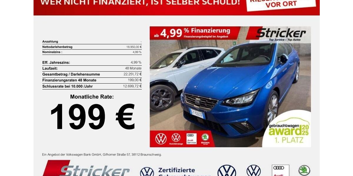 Seat Ibiza 12.619 km 18.949 &euro; Detmold 32760