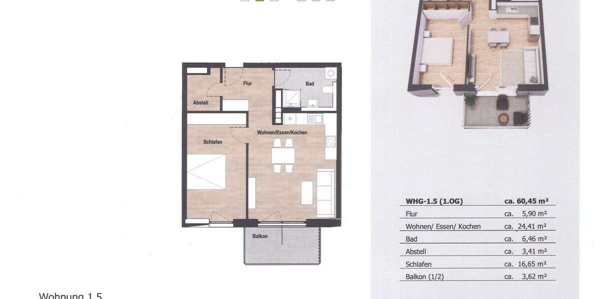 Etagenwohnung Reute - 2 Zimmer, 61 m&sup2;, 336.270&euro; | Angebot:25281302
