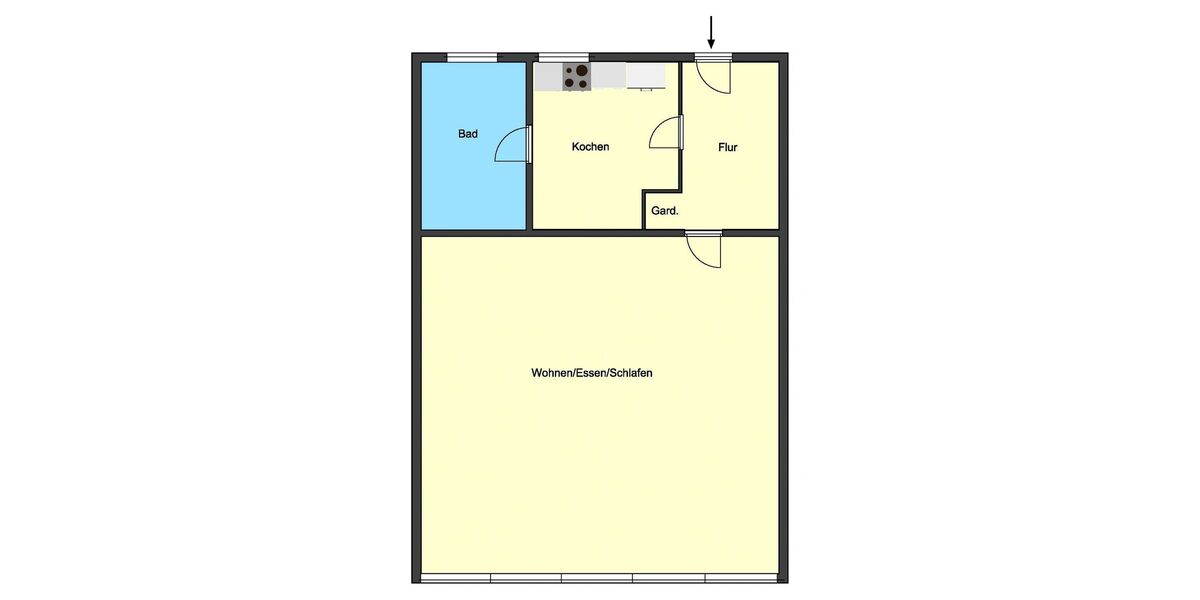 Ansprechendes großzügiges 1-Zimmer-Appartement mit Garage in zentraler Lage von Darmstadt 1 zimmer