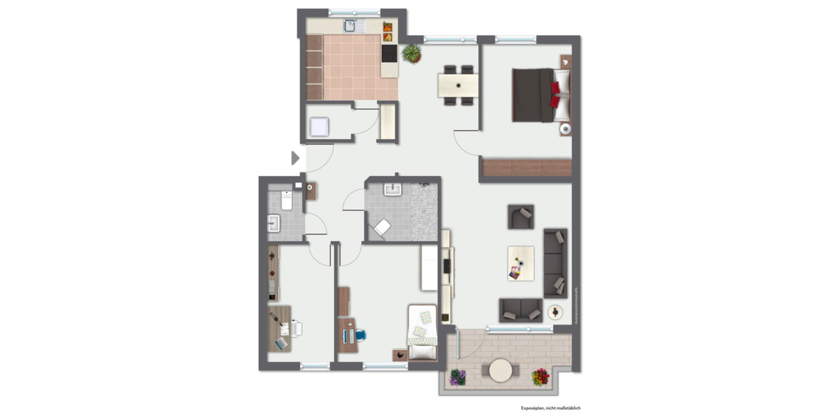 Etagenwohnung Ahrensburg - 3.5 Zimmer, 105 m&sup2;, 1.500&euro; | Angebot:24990027