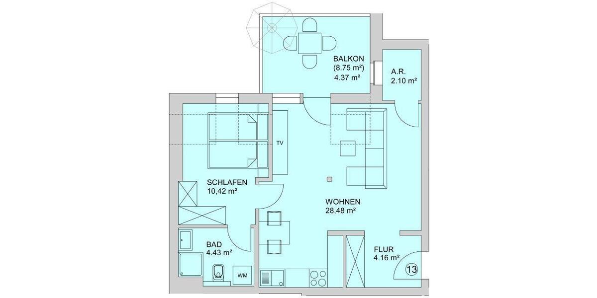 Dachgeschoßwohnung Zwickau - 2 Zimmer, 51 m&sup2;, 360&euro; | Angebot:26071738
