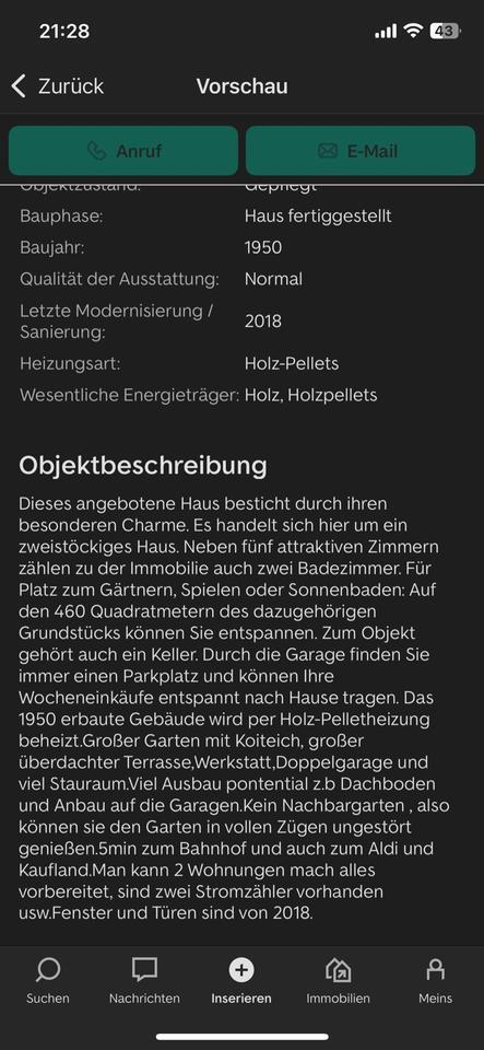 Freistehendes Haus,gepflegt ,super Garten mit Koiteich usw