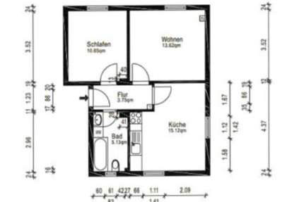 Wohnung Netphen - 2 Zimmer, 49 m&sup2;, 390&euro; | Angebot:25444018