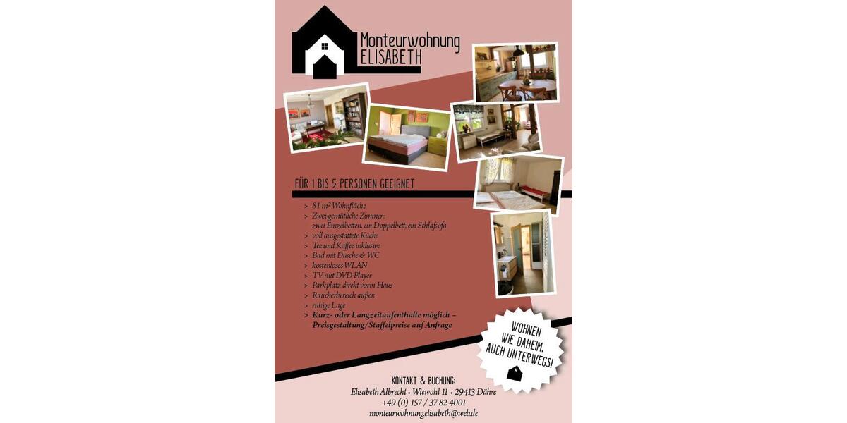 Gemütliche Monteurwohnung in Dähre 2 zimmer