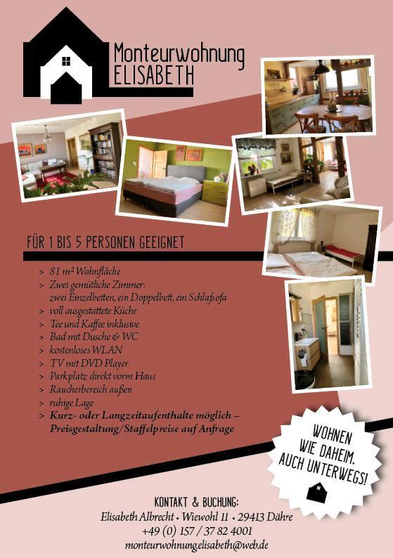 Gemütliche Monteurwohnung in Dähre zimmer