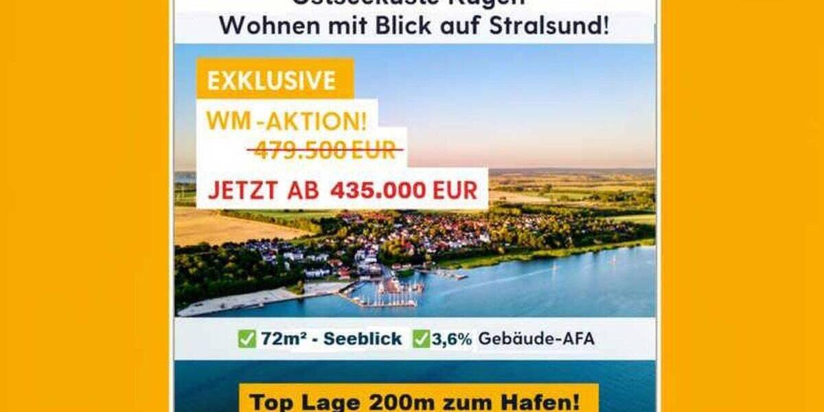 Etagenwohnung Altefähr - 3 Zimmer, 66 m&sup2;, 299.500&euro; | Angebot:26809696
