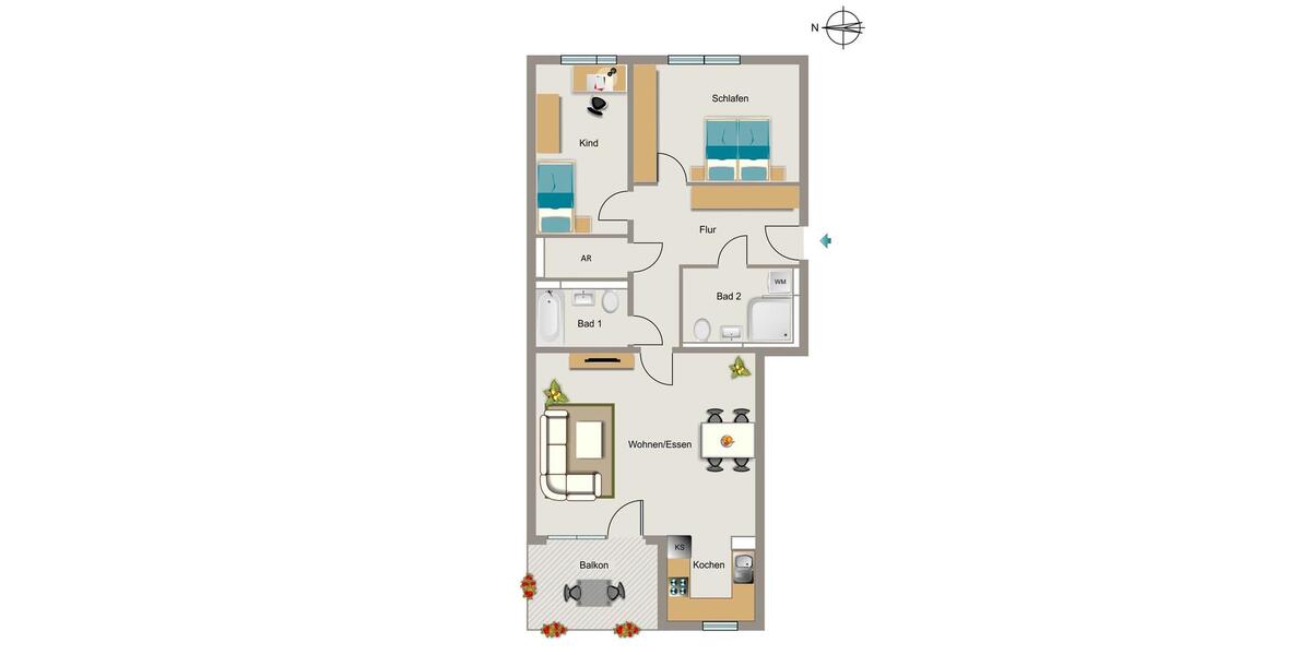 Etagenwohnung Rheinbach - 3 Zimmer, 97 m&sup2;, 1.197&euro; | Angebot:26042954