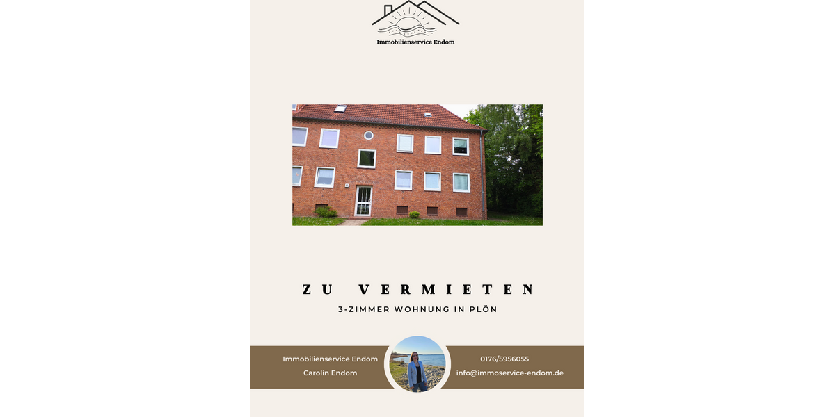 Etagenwohnung Plön - 3 Zimmer, 62 m&sup2;, 410&euro; | Angebot:25625317