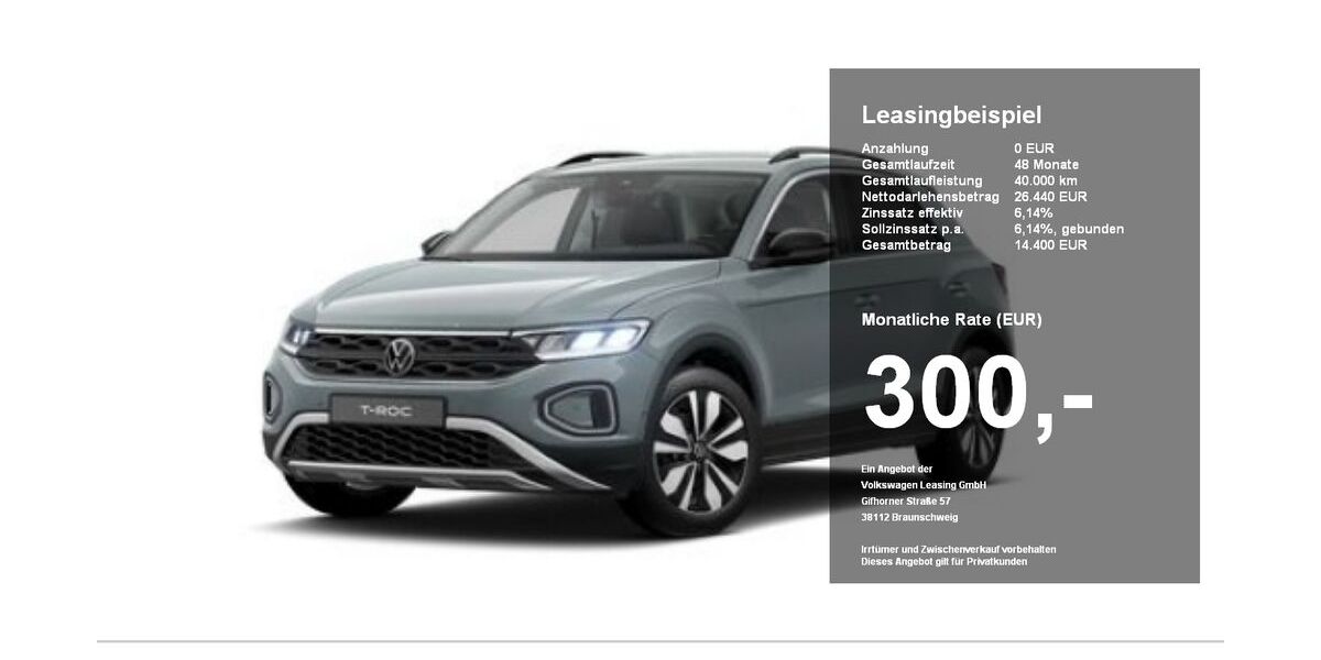 VW T-Roc 13.906 km 26.440 &euro; Regen 94209