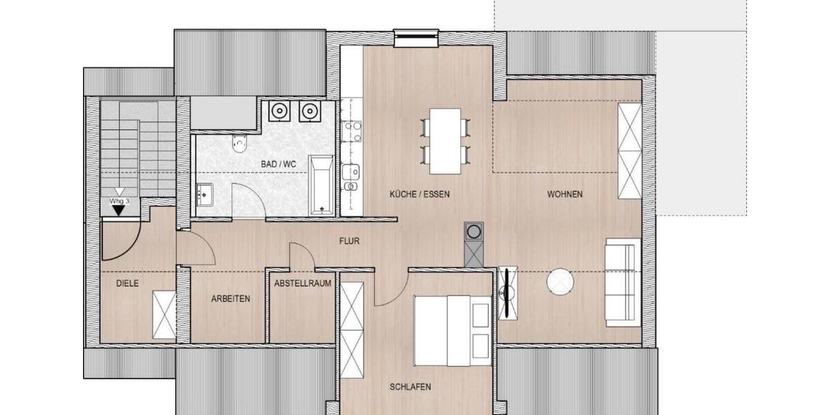 2,5-Zimmer Dachgeschosswohnung mit Gartenanteil in gehobenem Stil 2.5 zimmer