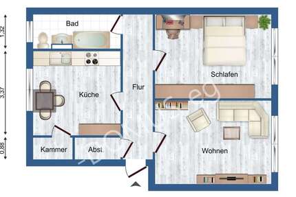 Neu möblierte 2 Zimmer Wohnung mit Einbauküche! 2 zimmer
