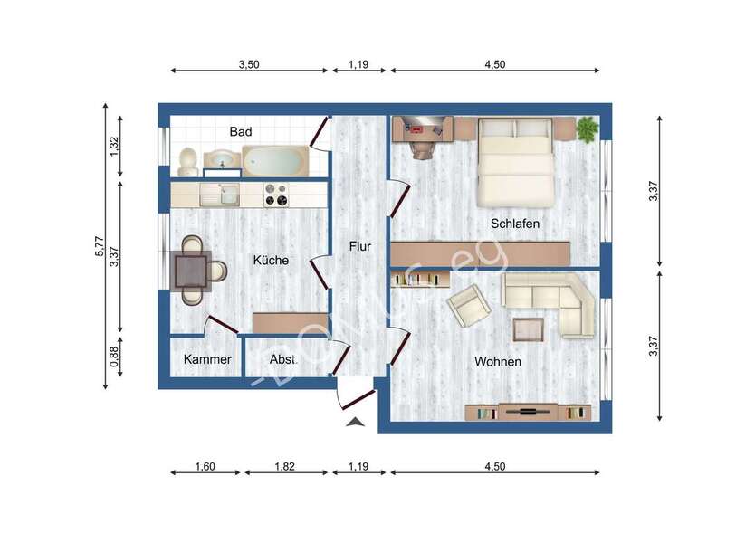 Neu möblierte 2 Zimmer Wohnung mit Einbauküche! 2 zimmer