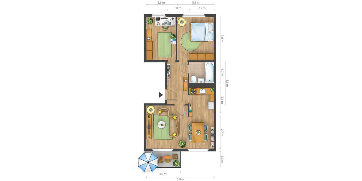 Etagenwohnung Wittenberg Lutherstadt - 3 Zimmer, 57 m&sup2;, 402&euro; | Angebot:26383651