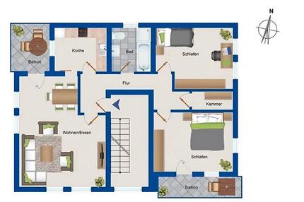 Attraktive 3-Zimmer-Wohnung mit zwei Balkonen zu vermieten