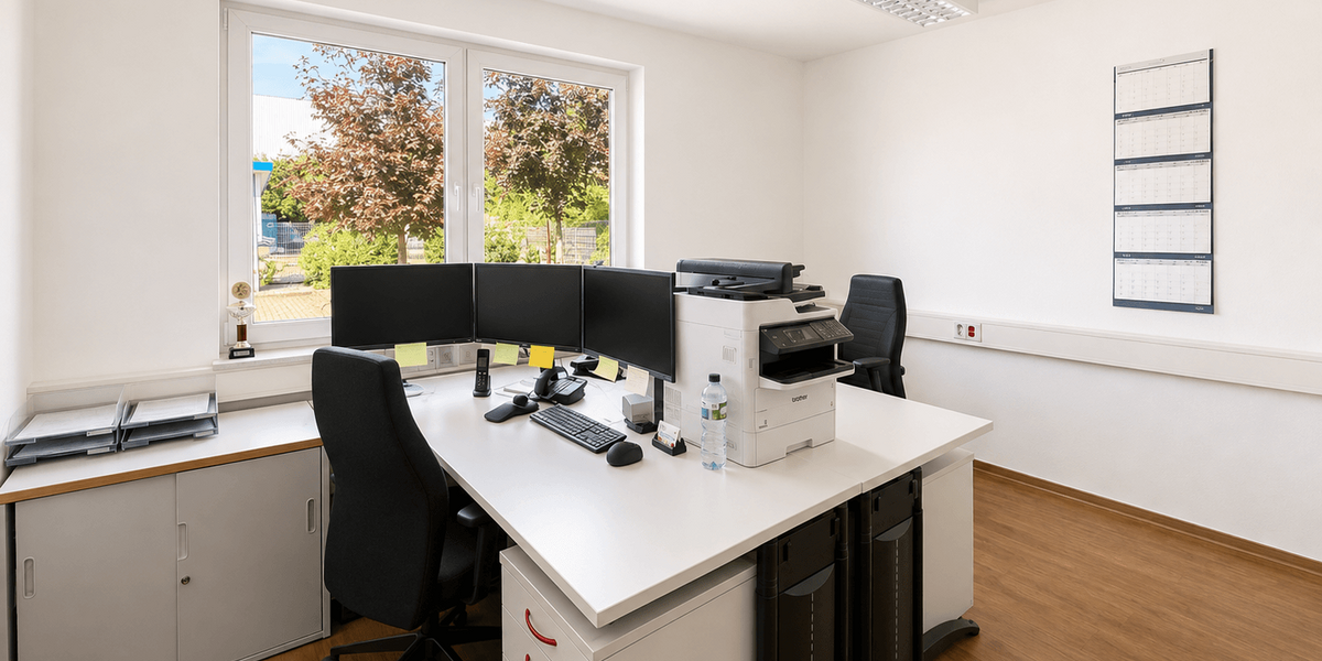 Renditeobjekt im Gewerbegebiet: Büro, kleines Lager und Wohnen mit PV-Anlage auf ca. 2.438 m² - Gewerbeobjekt Bad Oeynhausen Dehme | Angebot:27333800