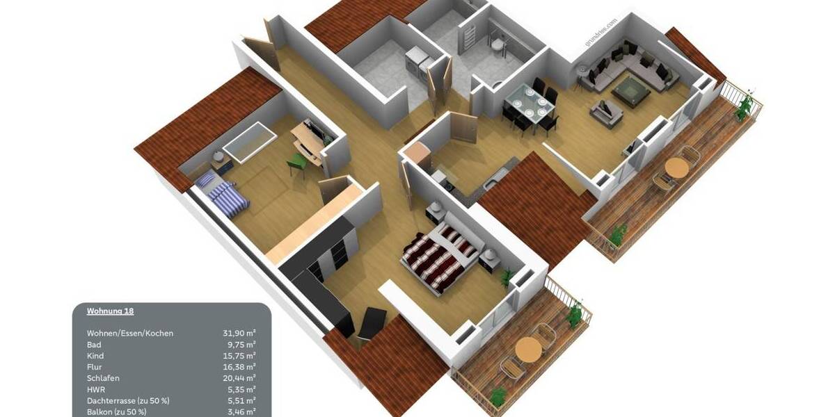 Etagenwohnung Werlte - 3 Zimmer, 108 m&sup2;, 379.000&euro; | Angebot:25819784