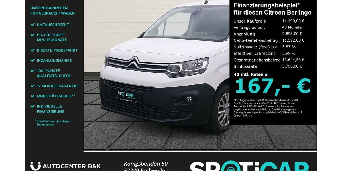 Citroen Berlingo 60.300 km 13.340 &euro; Eschweiler 52249