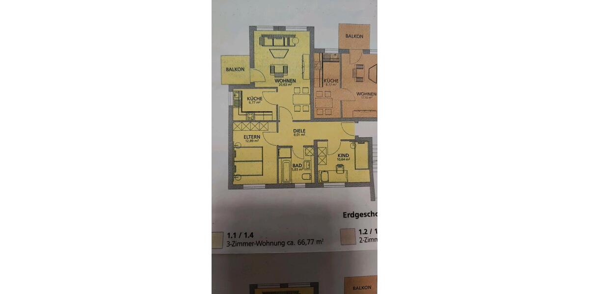 Erdgeschoßwohnung Balingen - 3 Zimmer, 66 m&sup2;, 240.000&euro; | Angebot:24372556