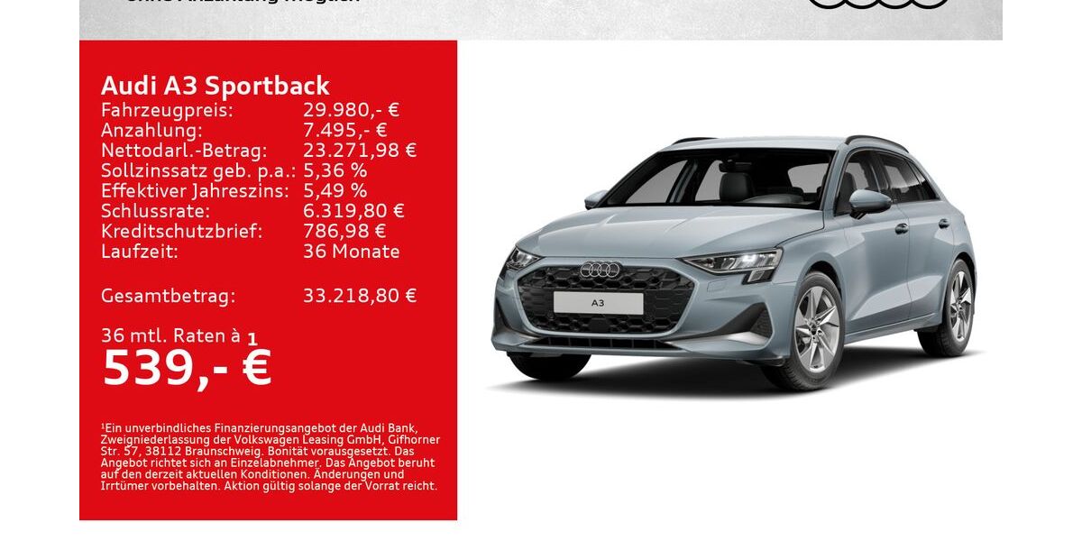 Audi A3 18.000 km 29.980 &euro; Würzburg 97076