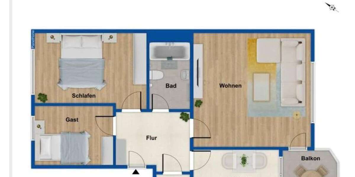 Etagenwohnung Bernau bei Berlin - 3 Zimmer, 74 m&sup2;, 950&euro; | Angebot:27116217