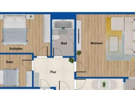 Wohnung Bernau bei Berlin - 3 Zimmer, 74 m&sup2;, 950&euro; | Angebot:27116217