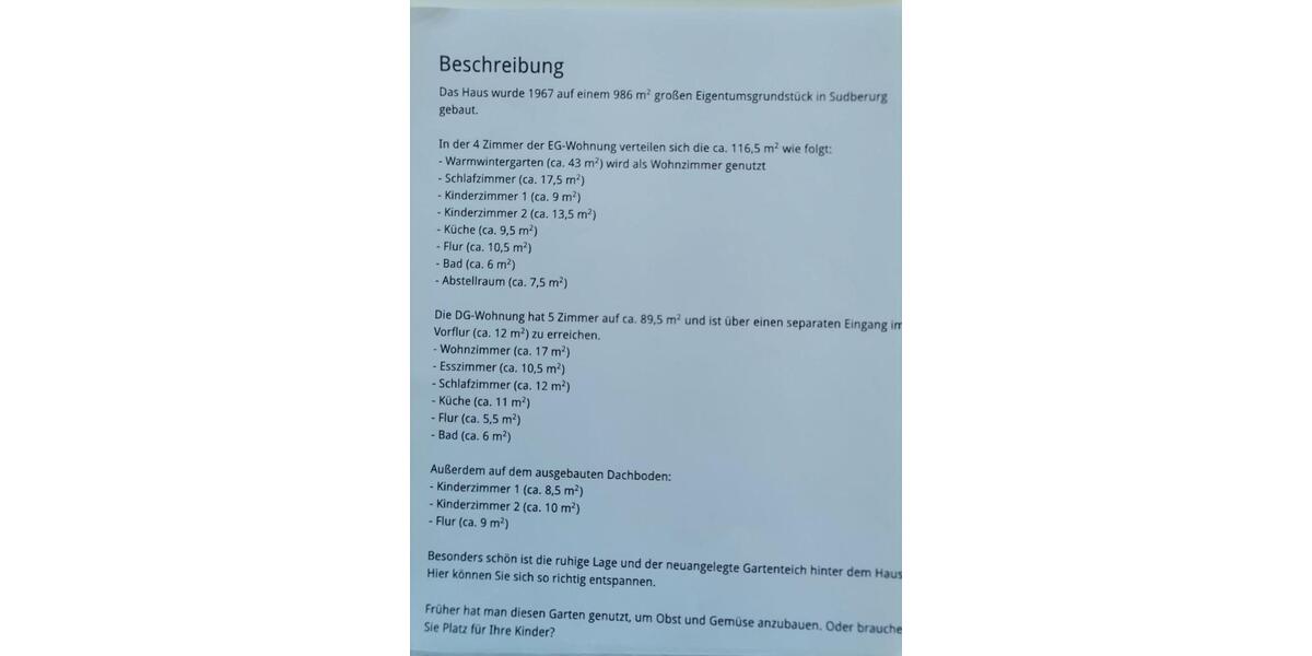 Einfamilienhaus Suderburg - 9 Zimmer, 206 m&sup2;, 298.000&euro; | Angebot:26564472