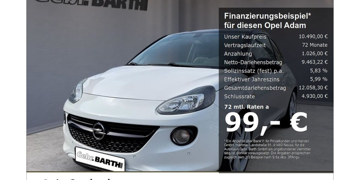 Opel Adam 58.125 km 10.490 &euro; Merzig / Weiskirchen 66663