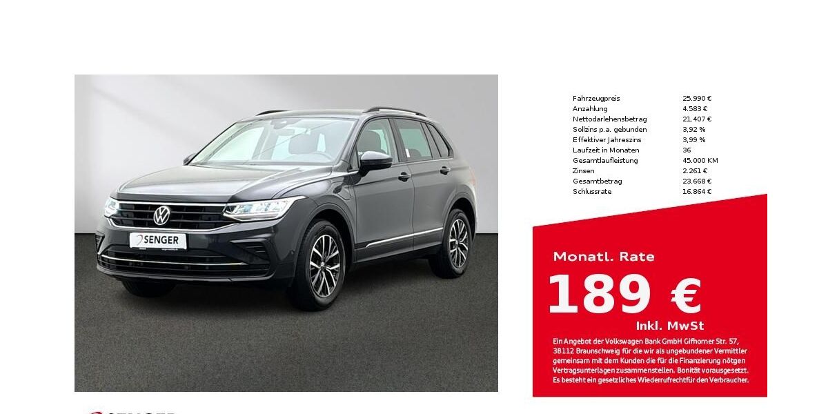 VW Tiguan 70.356 km 25.990 &euro; Lingen 49809