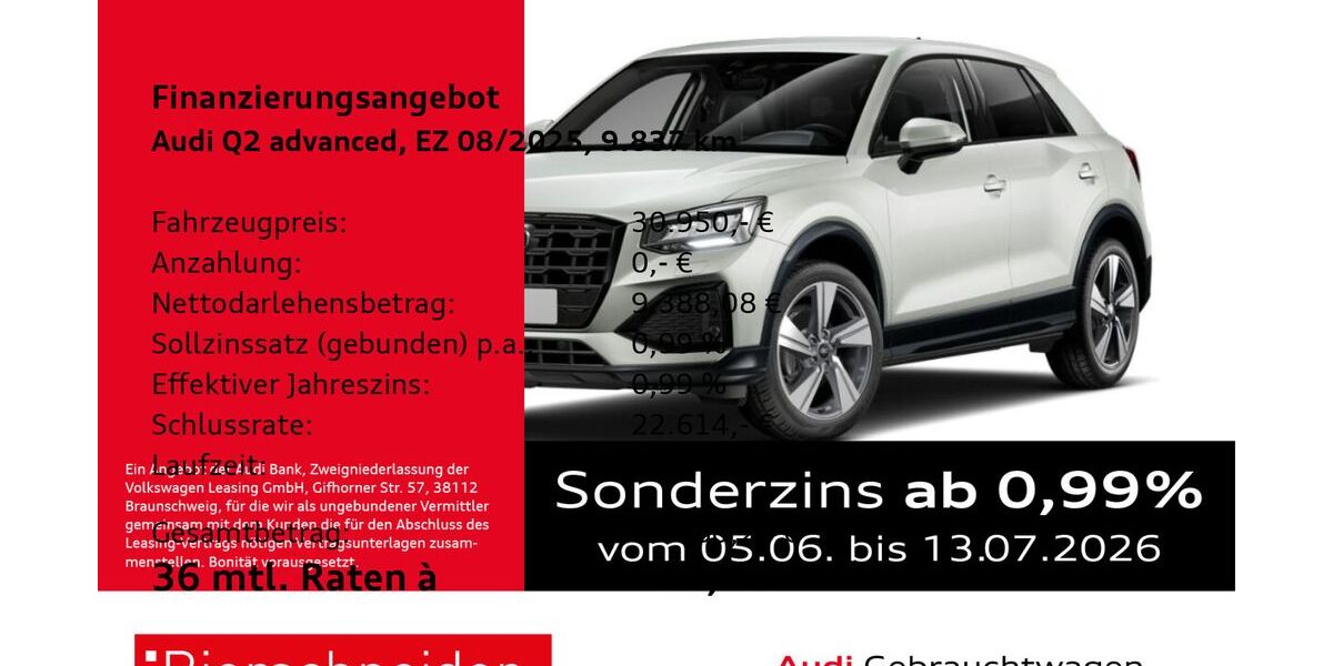 Audi Q2 9.837 km 30.950 &euro; Aalen 73431