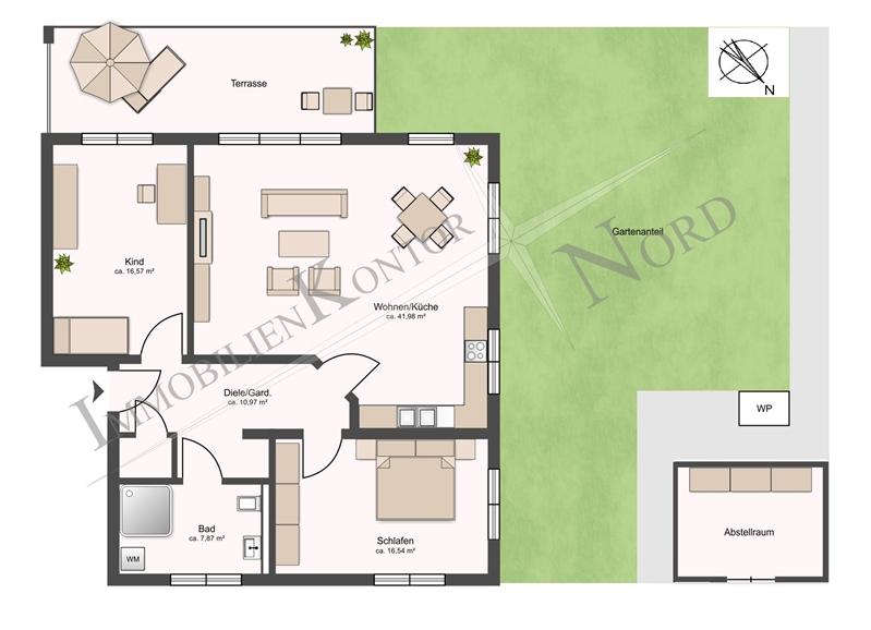Erdgeschoßwohnung Lütjensee - 3 Zimmer, 99 m&sup2;, 1.530&euro; | Angebot:25893137