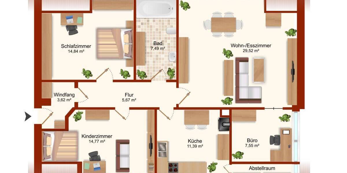 Etagenwohnung Achim - 4 Zimmer, 94 m&sup2;, 185.000&euro; | Angebot:25800156