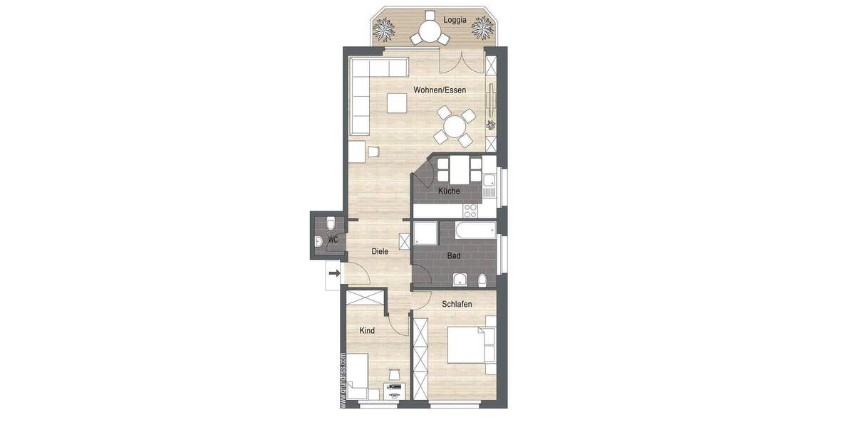 Etagenwohnung Borken - 3 Zimmer, 81 m&sup2;, 199.000&euro; | Angebot:25897266