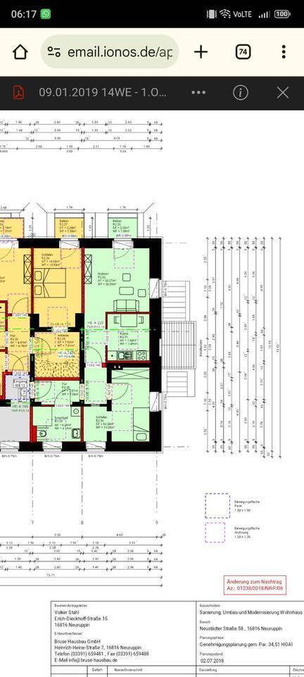 Lichtdurchflutete 2 Zimmerwohnung im 1 OG mit Fahrstuhl