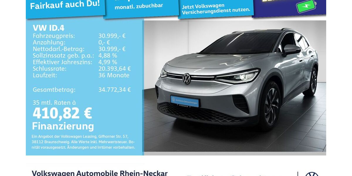 VW ID.4 11.290 km 30.499 &euro; Mannheim 68309