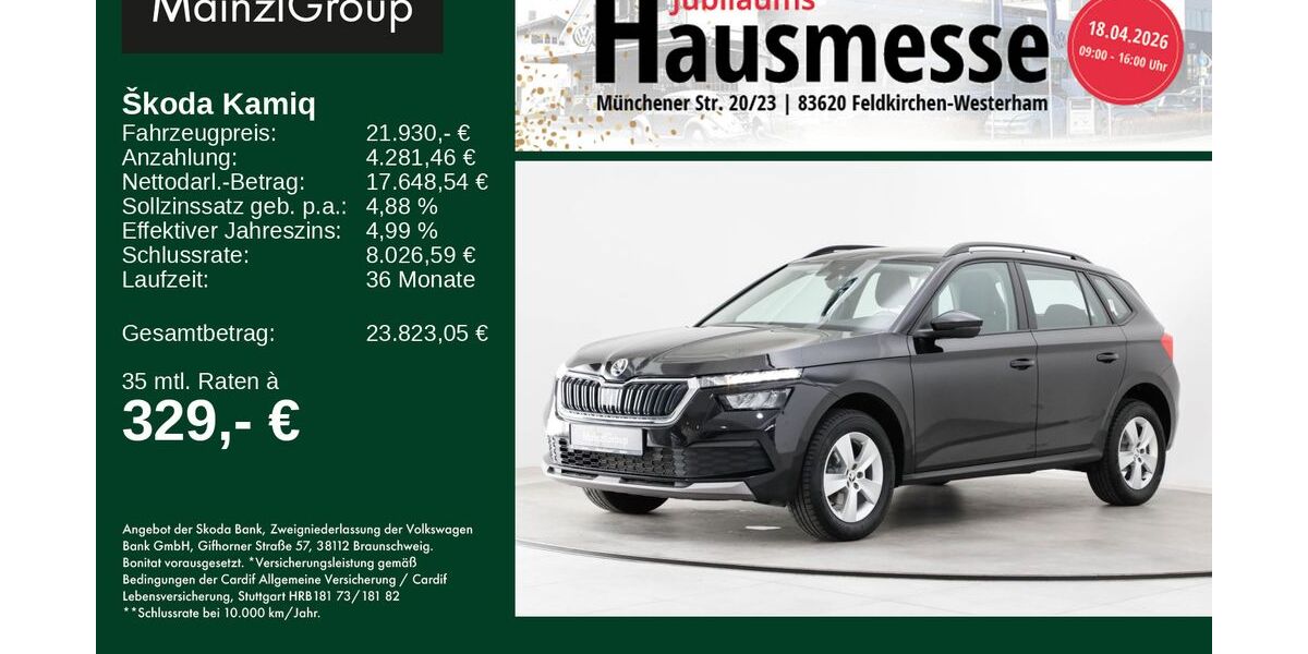 Skoda Kamiq 70.335 km 21.930 &euro; Feldkirchen/Westerham 83620