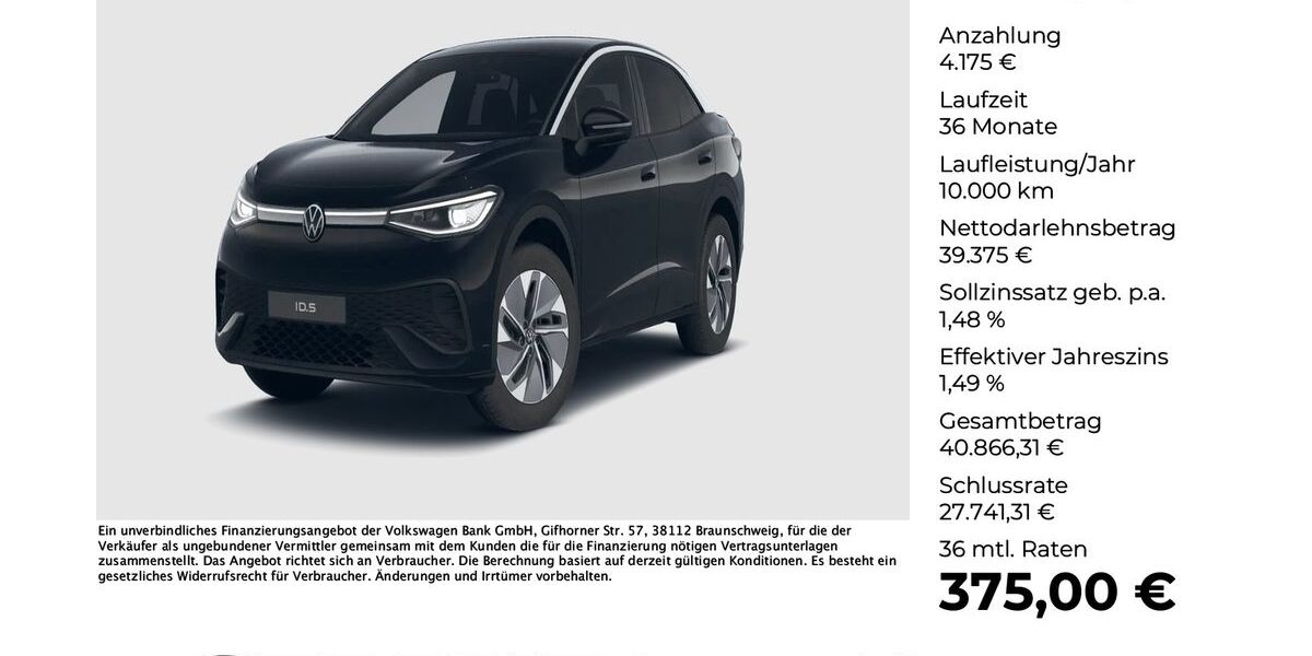 VW ID.5 5.031 km 43.550 &euro; Osnabrück 49078