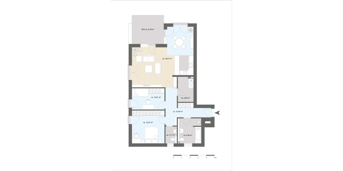 Dachgeschoßwohnung Edewecht - 3 Zimmer, 101 m&sup2;, 349.000&euro; | Angebot:24737877