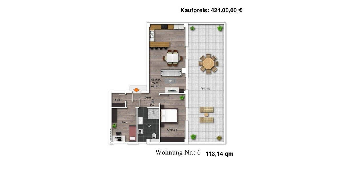 Etagenwohnung Bad Sobernheim - 3 Zimmer, 113 m&sup2;, 365.000&euro; | Angebot:26414860