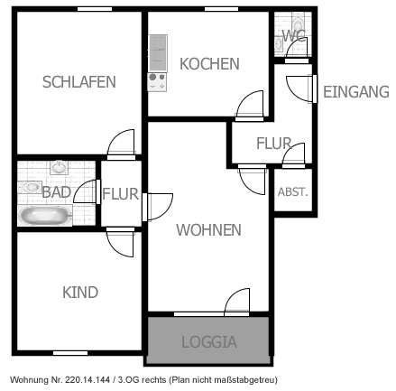Wohnung zum Mieten in Hösbach 548 € 75.08 m²